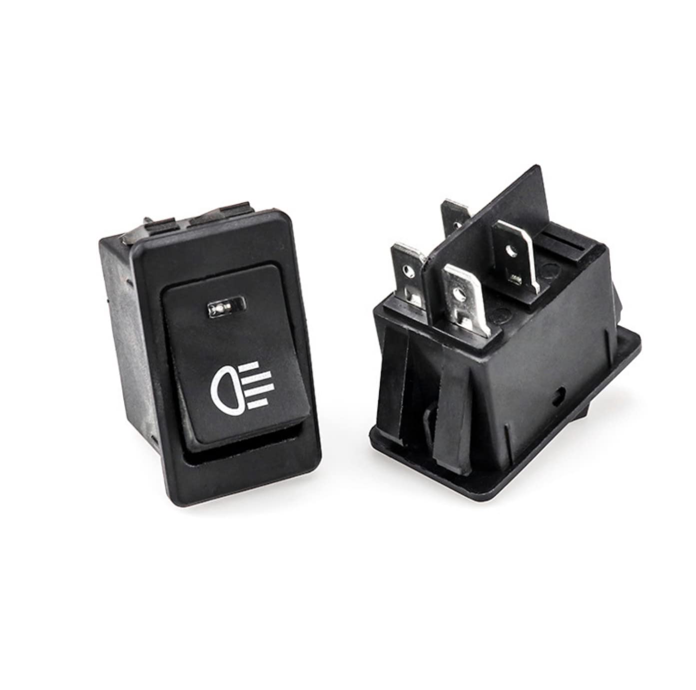 JZK 4PCS 12V 35A Rocker Toggle Switch with LED Indicator, 4-Pin 2