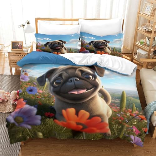 Housse de couette animaux fermeture éclair pour éviter les couettes qui glissent