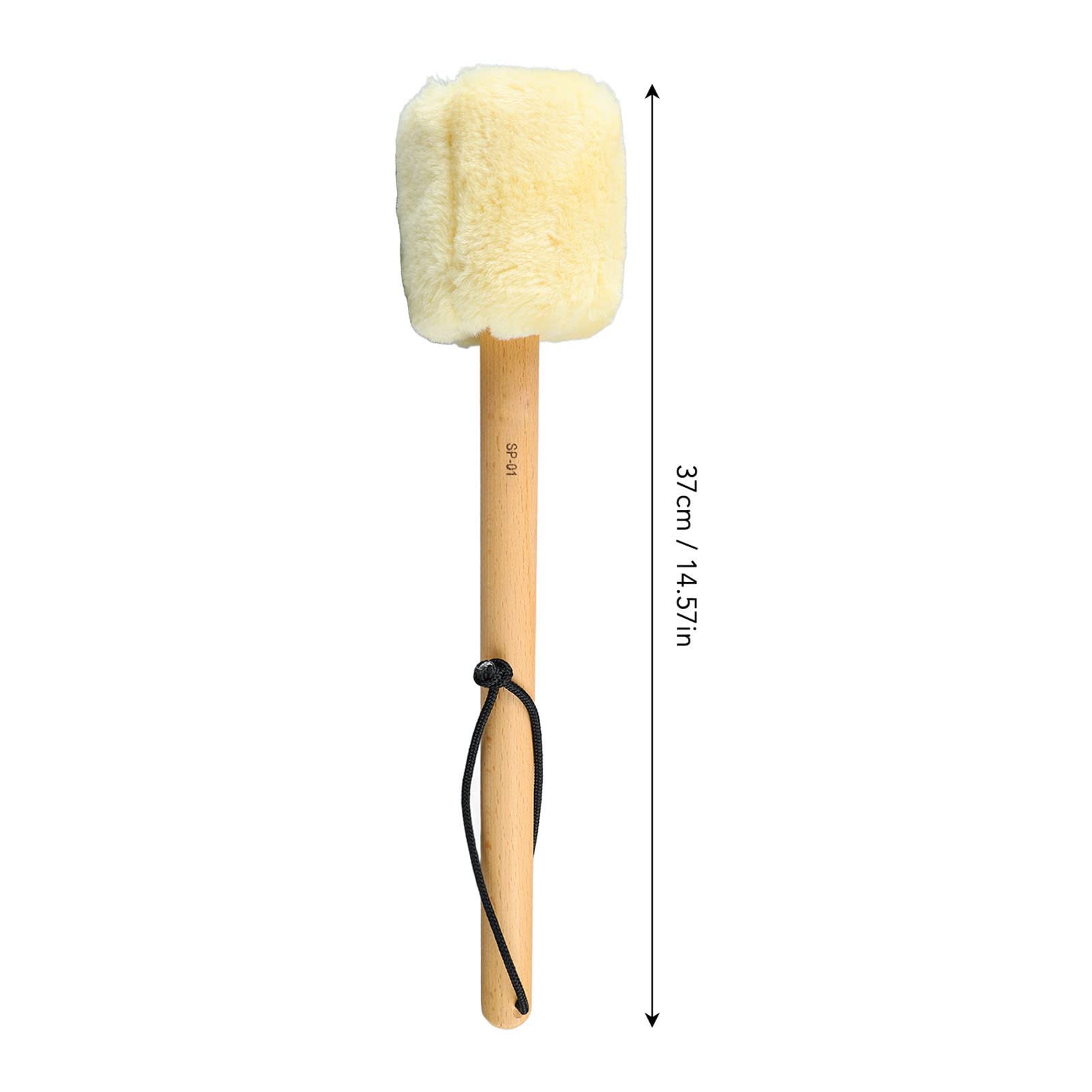 Dilwe Trommelschlägel, Holz und Filz, Rutschfester, Weicher Filz, Schlagzeugschlägel, Bassdrum-Percussion-Schlägel, Geeignetes Paar Zubehör für Percussion (Beige SP 01 37cm)