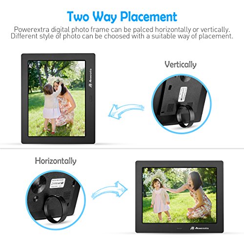 Powerextra 8 inch Digital Photo Frame HD Video Frame High Resolution