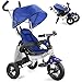 Produktbild UBRAVOO Dreirad 6 in 1 Kinderdreirad Kinder Fahrrad Baby Kleinkinder mit Lenkbarer Schubstange, mit FlüSterleise Gummireifen und Sonnendach für Jungen und Mädchen ab 12 Monate -5 Jahre (Blau) (Blau)