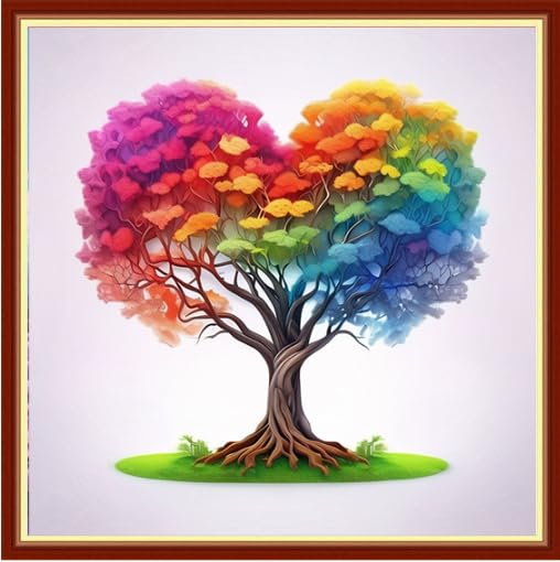 NAHUIGOOD Cross Stitch Kit for Adults & Beginners: Family Tree - 40x50cm - Cotton - Traditional Style