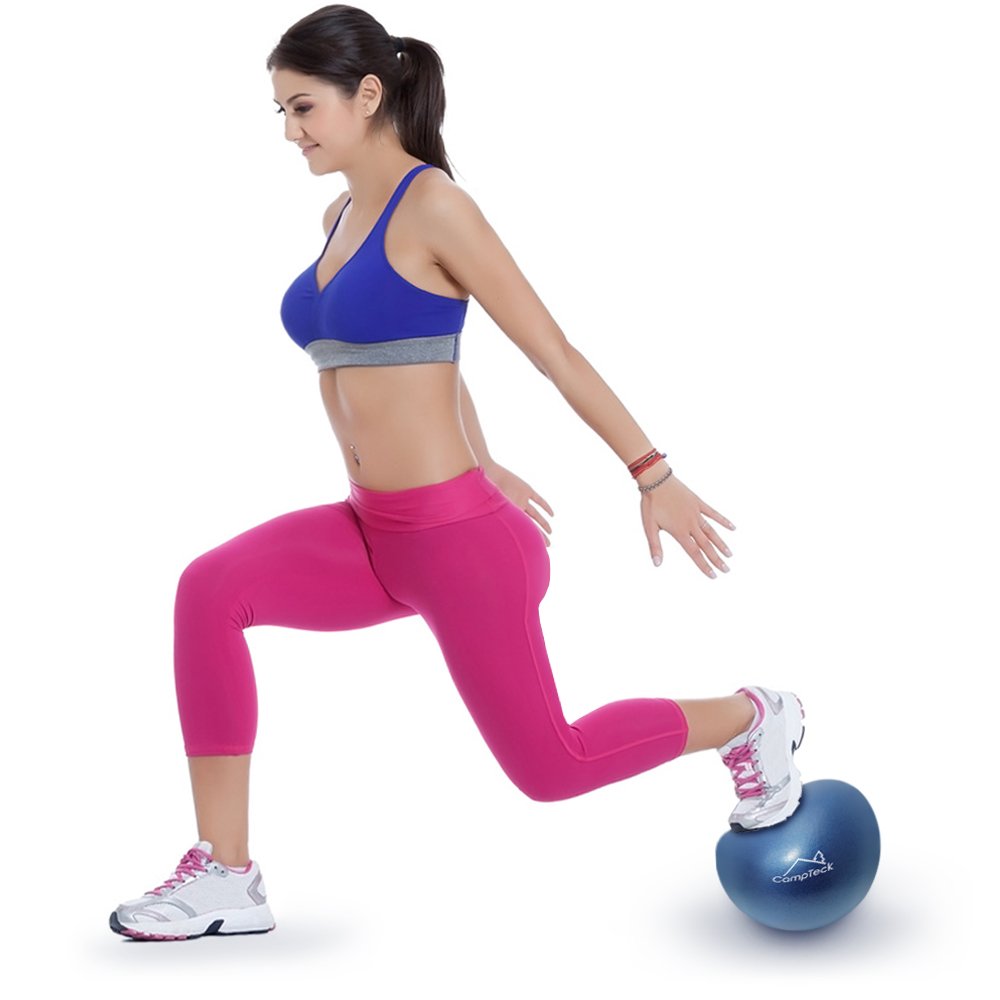 CampTeck Pelota Pilates Pequeña Plástico Anti Pinchazos 23cm Pelota Yoga Balón Pilates para el Ejercicio, Gimnasio, Fitness, etc. con Bomba de Mano