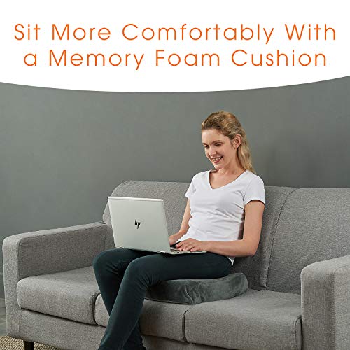 Cheer Collection Extra Large Seat Cushion | Memory Foam Comfort Pad For Prolonged Sitting With Removable Washable Cover #TOP4