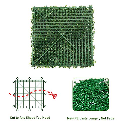 WINWEND Artificial Boxwood Panels Topiary Hedge Plant, 6PCS 20 x 20 Inch Privacy Hedge Screen, Grass Wall Decor for Garden, Home, Fence, Backyard - Thumbnail 7
