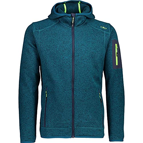 CMP Herren Fleece Hoodie Jacke, Blue-Limegreen, 52