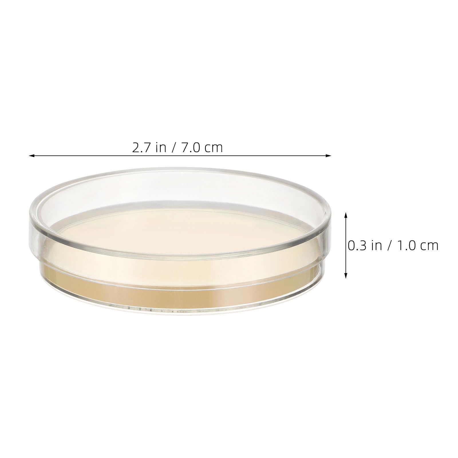 OUNONA 30 placas de Petri con agar nutritivo - Placas de agar pre-vertido de 7 cm (2,8") para que los estudiantes aprendan microbiología e investigación de laboratorio.