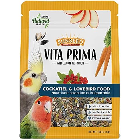 Sunseed Vita Prima Wholesome Nutrition, Cockatiel & Lovebird Food, 3 lb Cover