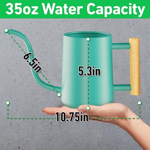 image for HB Design Co. 35 oz Metal Small Indoor Watering Can with Long Spout & 