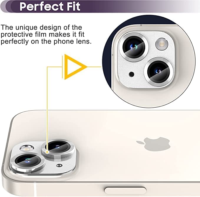 Image of Lens Protector Compatible for Iphone 14 Silver Pack of 1