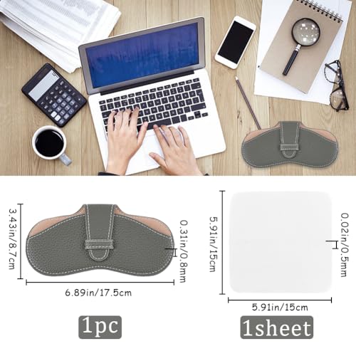 Image of CREATCABIN Leather Sunglasses Case Portable Glasses Bag Slim Squeeze Lightweight Travel Eyeglasses Holder Pouch with Soft Cleaning Cloth Gift for Family Friends Holiday Vacation 6.9x3.4 Inch Black