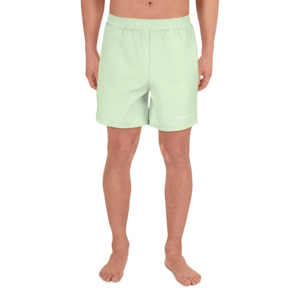 MOKE Lime Green Mens Athletic Long Shorts