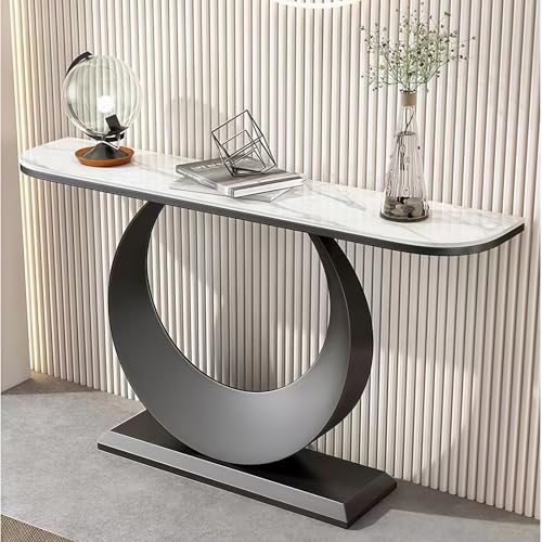 HDZNDH Tavolo Consolle Ingresso Decorativo Moderno, Consolle Da Corridoio Stretto In Marmo, Base In Metallo Circolare Creativa, Salvaspazio Per Soggiorno E Ingresso