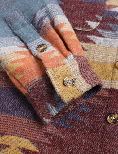 Image of ZAFUL Unisex Plaid Flannel Shirt Jacket Button Down Long Sleeve Pocket Coat Outwear | Mens Fall Clothes Lightweight Long Sleeve Button Down Flap Pocket Jacket Tops for Fall&Winter 2026