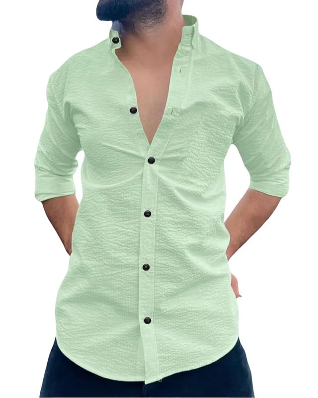 Men’s Multicolor Textured Casual Shirt | Full Sleeve Spread Collar with Black Buttons | Stylish Slim Fit Party & Casual Wear-picture-28