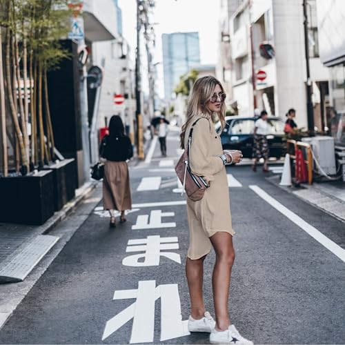 Image of Women's Swimsuit Cover up,Silky Button Down Shirt Midi Dress Kimono,Summer Bathing Suit Beach Coverups for Women (CP-Aline)