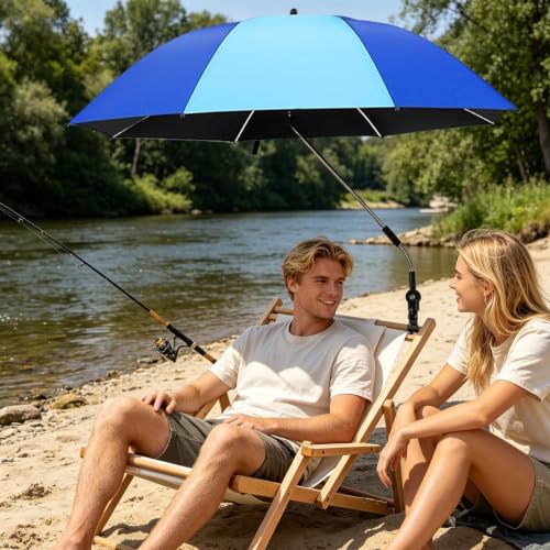 Sombrilla Solar para Silla de Playa con Dosel UV y Abrazadera Ajustable para Patio 2