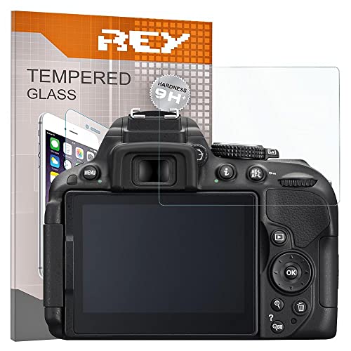 REY Protector de Pantalla para Nikon D5300 - D5500 - D5600, Cristal Vidrio Templado Premium