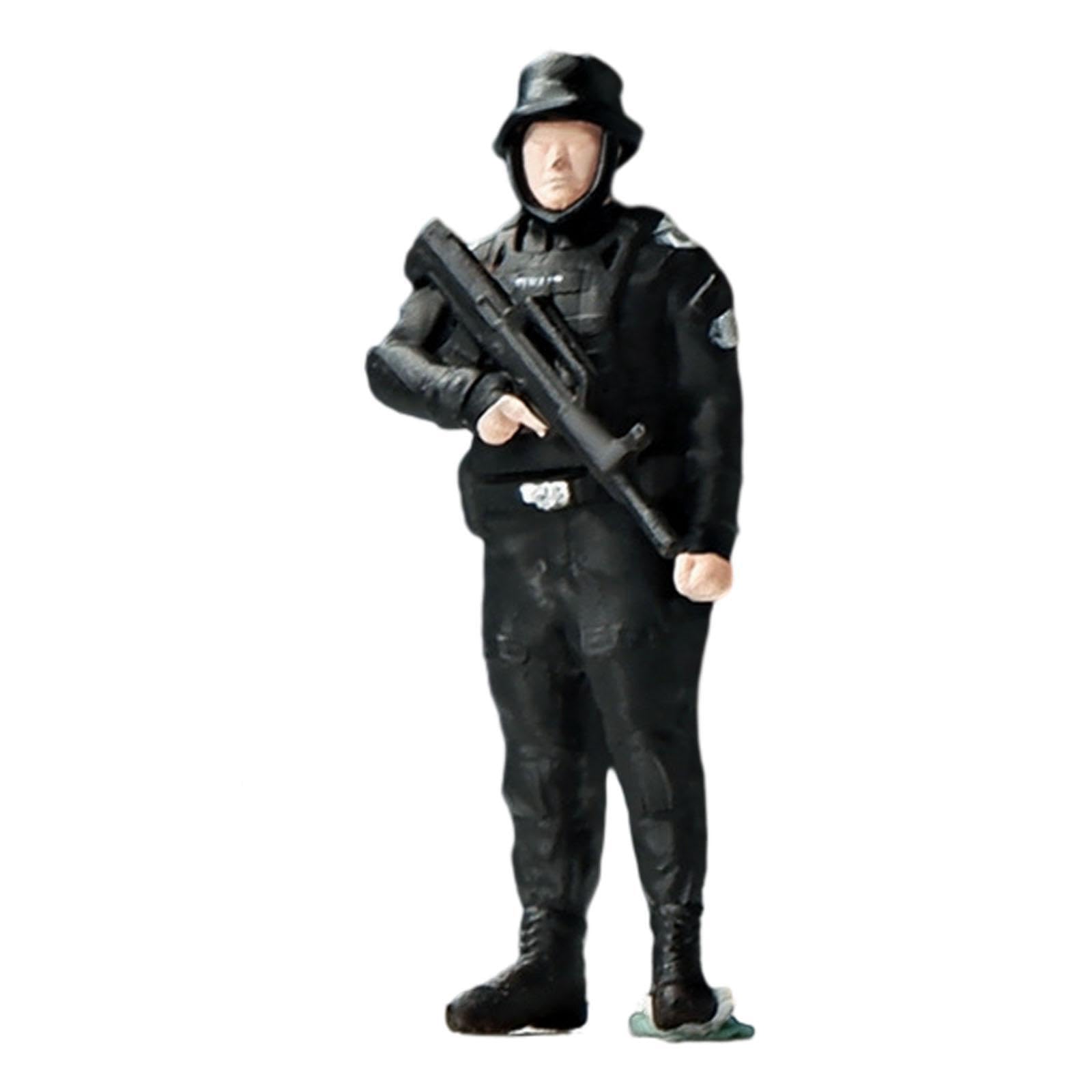 KIXZSAZ Miniature Resin Figures Collectible 1/64 Scale Detail-Oriented Photography and Unique Model Scenery Projects Tiny People Model Scenery Figures Layout, Black, Style D