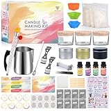 Vorlestour Kerzen Selber Machen Set, 162 Candle Making Kit Zubehör Enthalten 480g Wachs, Wachsschmelztiegel, Kerzentattoos, 8 Farbstoffen, 4 Düften, DIY Gießen Kerzen für Kinder Erwachsene