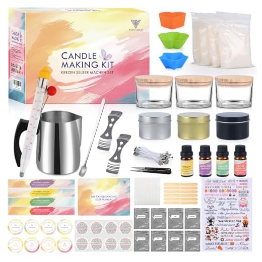 Vorlestour Kerzen Selber Machen Set, 162 Candle Making Kit Zubehör Enthalten 480g Wachs, Wachsschmelztiegel, Kerzentattoos, 8 Farbstoffen, 4 Düften, DIY Gießen Kerzen für Kinder Erwachsene