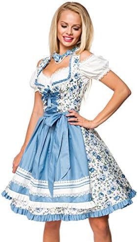 Dirndl dames midi klederdrachtjurk Oktoberfest dames outfit klederdrachtrok schort dirndl-sets voor meisjes dirndl dames hooggesloten jurk voor Oktoberfest speciale gelegenheden, ZF - Zwart, M