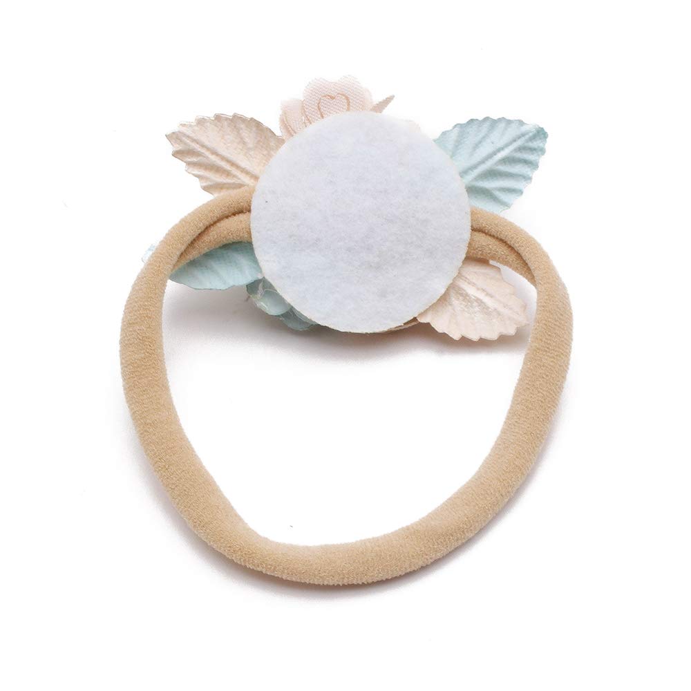 cherrboll 4 Stück Baby-Stirnbänder mit Blumen, super weich und dehnbar, Nylon-Blumenhaarbänder für Neugeborene und Kleinkinder