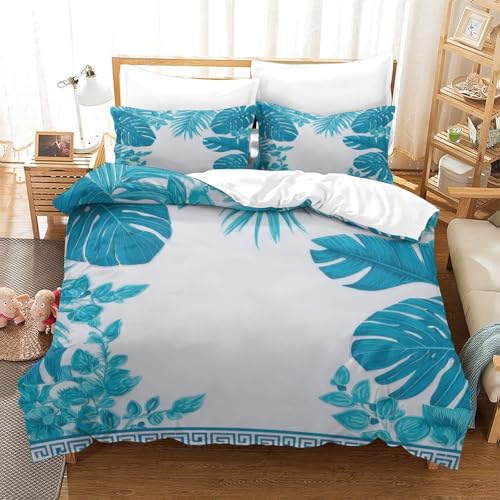Housse de couette léger et résistant en microfibre imprimé tropical 220x240cm