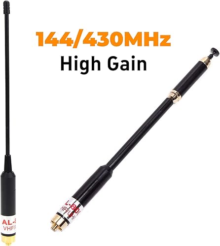 Miniatura 4 de AL-800 SMA-Antena de conector hembra Antena súper telescópica de alta ganancia VHF/UHF 144/430MHz para Kenwood TYT HYT Wouxun BAOFENG UV-5R UV-82 etc