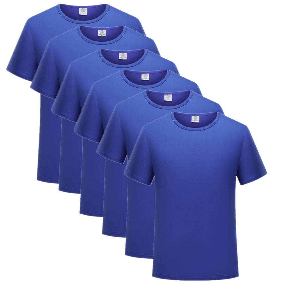 T-shirty męskie modal okrągły dekolt t-shirt kombinezon (6 sztuk), c, S