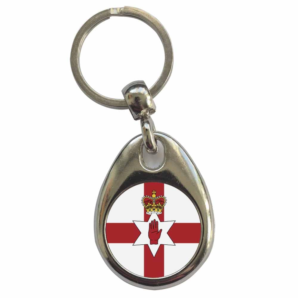 Ozorath Ulster Flag Keyring Keychain with Split Ring Attachment and Metal Key Fob