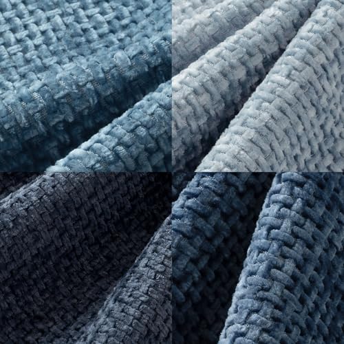 Image of MIULEE Pack of 4 Couch Throw Pillow Covers 12x20 Inch Neutral Blue Soft Decorative Chenille Pillow Covers Farmhouse Accent Cushion Covers for Boho Western Spring Coastal Decor Sofa Bed Living Room