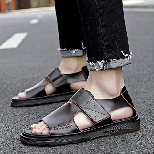 Men Shoes Men's Slippers Soft Bottom Non-slip Leather Beach Shoes Driving Sandals Business Handmade Flats Casual3