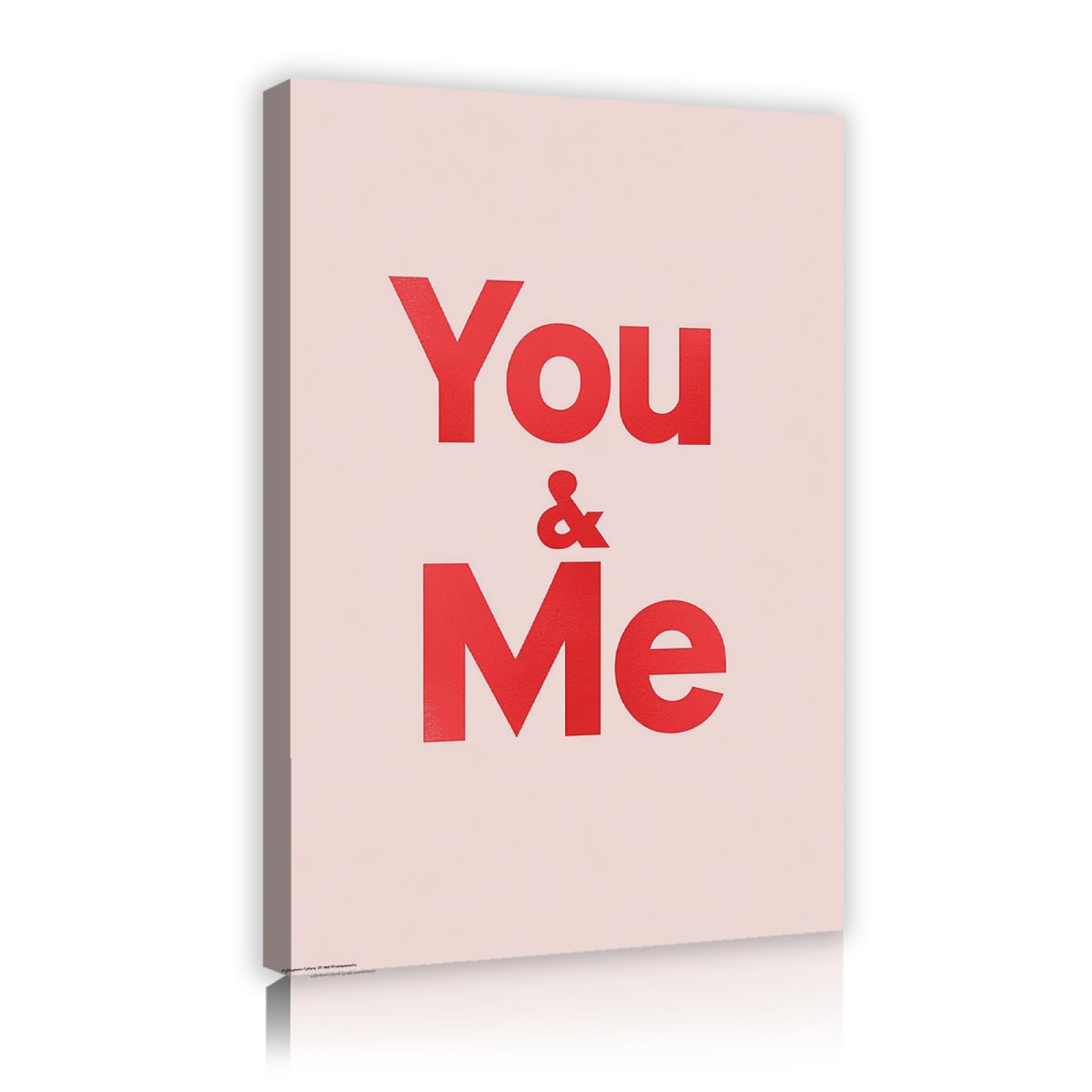 TOANGWALL Moderna Pittura Su Tela Minimalista San Valentino Serie You And Me Modello Stampa Arte Della Parete Poster Romantico Per Arredamento Bagno 30x45cm telaio interno