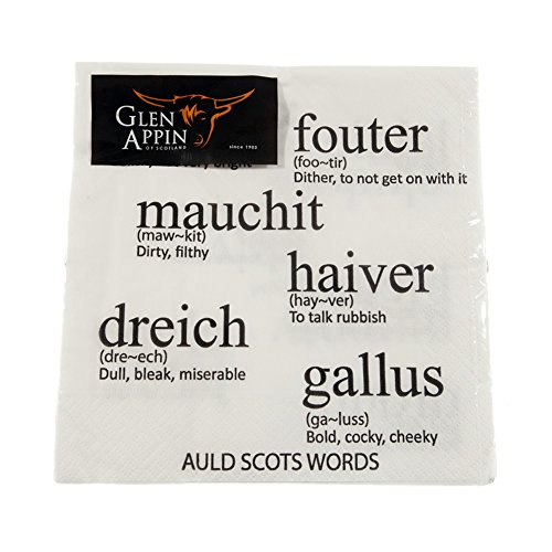 Glen Appin of Scotland Auld Scots Words Scottish Words 3 Ply Paper Napkins