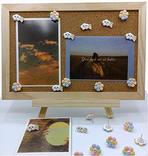 Afagarly Decorative Push Pins, 20 Pcs Creative Thumb Tacks Handmade Resin Pin For Corkboard Diy Cute Clouds Flower Sharp Pins Drawing Pin For Bulletin Board Wall Map Photo Memo Office Accessories #TOP5