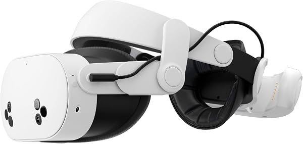 A3 Max BateríA Headstrap para Meta Quest 3s/3, Carga RáPida De 20w Con BateríA MagnéTica De 10.800 Mah, MáXimo Confort Y Mayor Tiempo De Juego, Compatible Con Los Accesorios Quest 3s/3 (Blanco) - 1