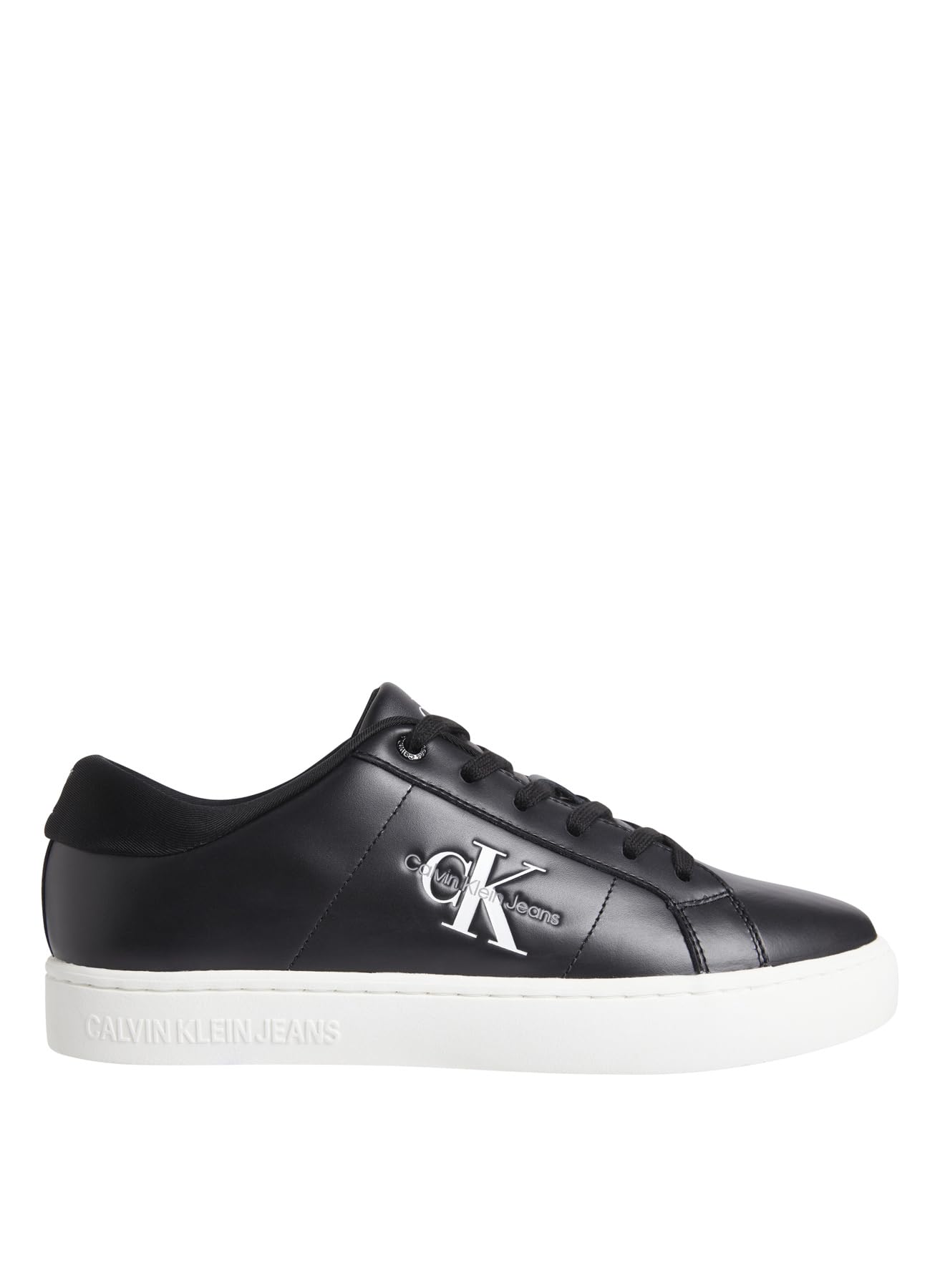 Calvin Klein Classic Cupsole Low Ml Lth Ym0Ym00864, Sneaker, Uomo, Nero (Black/Bright White), 43 EU