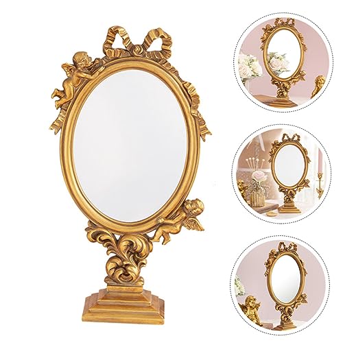 Espejo de maquillaje vintage de mesa con soporte elegante miniatura 5
