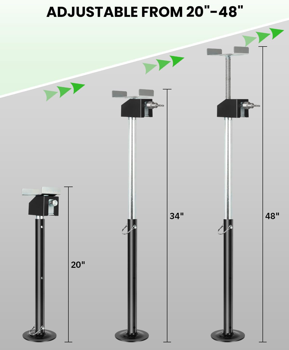RV Slide Out Support Jacks 2 Pcs, Heavy Duty Slide Out Stabilizers For RV, Adjust 20"-48" By Electric Drill Or Hand, Camper Slide-Out Support Jacks For 5th Wheel Travel Trailer, 5000 LBS Capacity Each