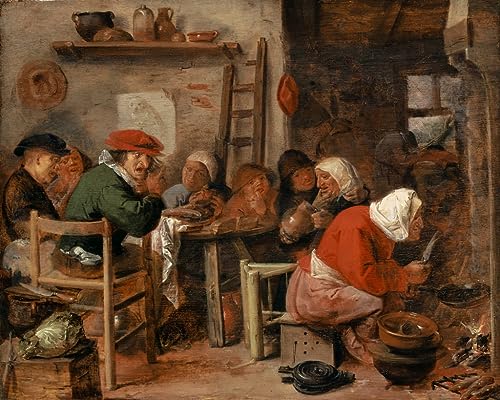 Peinture un repas paysan affiche décorative pour habiller un grand mur vide avec élégance