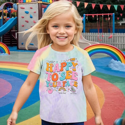 Kindergarten Shirts for Girls Happy to See Your Face Shirt Boys Girls Back to School T Shirt Kids Gifts Tee Tops3