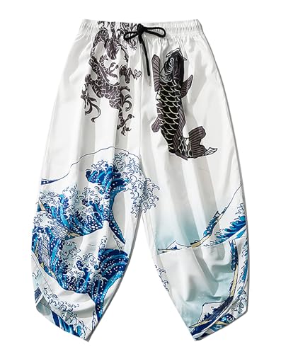 MFCT Men's Lightweight Japanese Graphic Kimono Pants