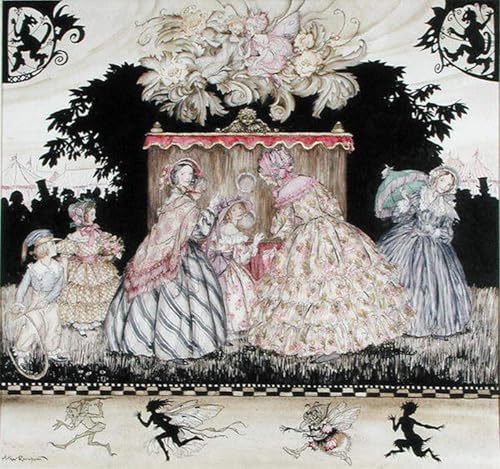 Pintura de pared Arthur Rackham Peep Show para decorar salones amplios que buscan personalidad