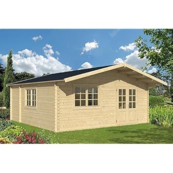 Gartenhaus Berlin Blockhaus Holzhaus 600 X 600 Cm Zwischenwande 45 Mm Amazon De Garten