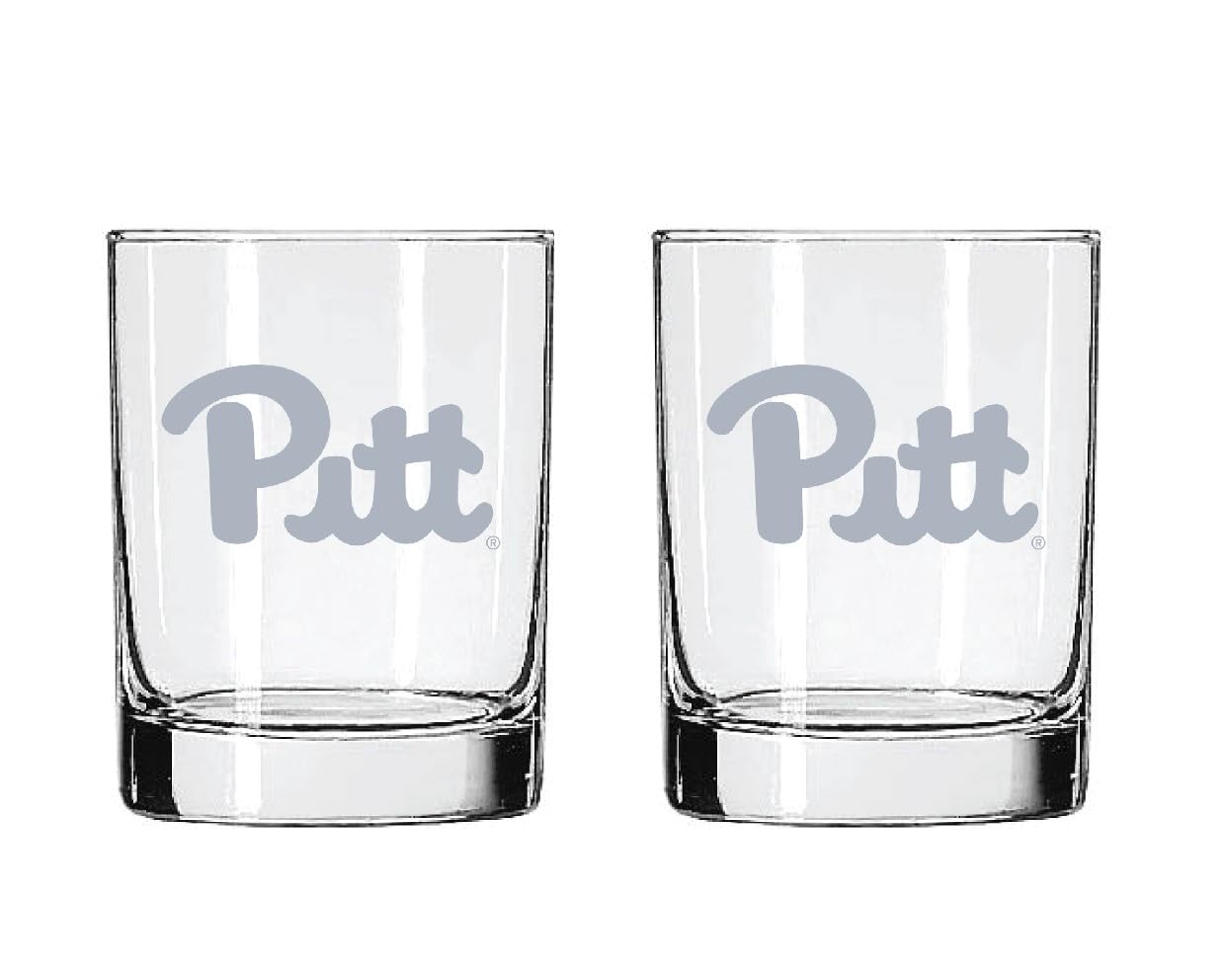 Pittsburgh Panthers 2-Sided Satin Finish Rock Glass Set of 2 14oz