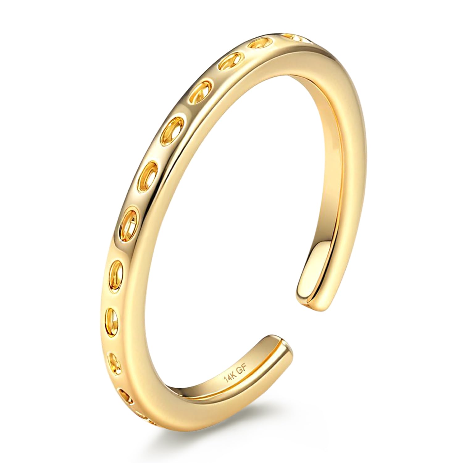 FIASASO 14K Gold Filled Toe Rings for Women Non Tarnish 14K Gold Filled Toe Ring Adjustable Band Opal Dainty Toe Ring Summer Beach Open Toe Rings Foot