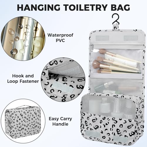 Image of BAGAIL 9 Set Packing Cubes with Packing List Luggage Packing Organizers for Travel Accessories (Grey leopard)