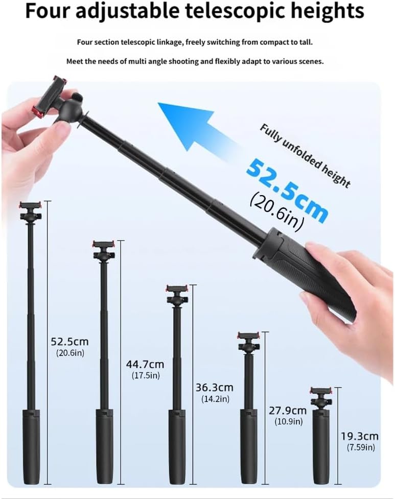 Handheld Grip Stand for Action 6 Video Recording Double Mode Durability