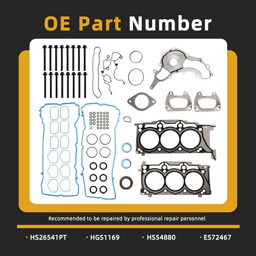 Image of Head Gasket Set with Bolts,3.6L Pentastar, 12-20 for Dodge Charger, 11-20 for Grand Caravan / /Journey /Durango, 11-18 for Jeep Wrangler /Grand Cherokee,11-17 for Chrysler 200 /300,HS26541PT(90PCS)
